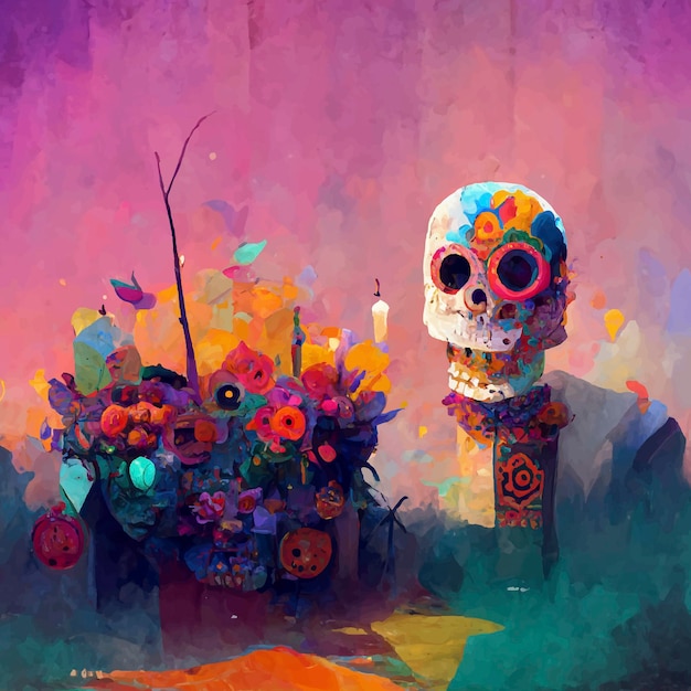 Hermosa ilustración del Día de Muertos