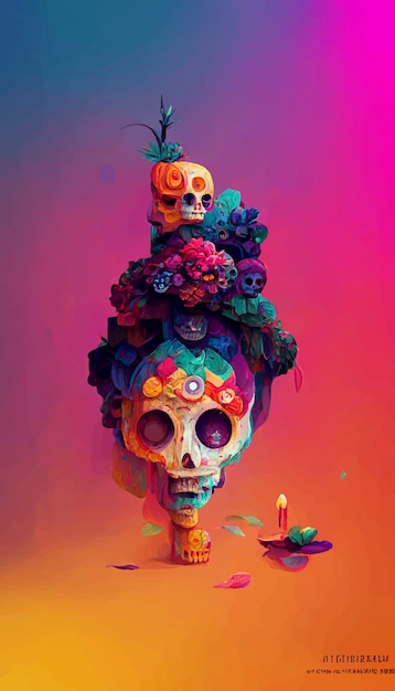 Hermosa ilustración del Día de Muertos