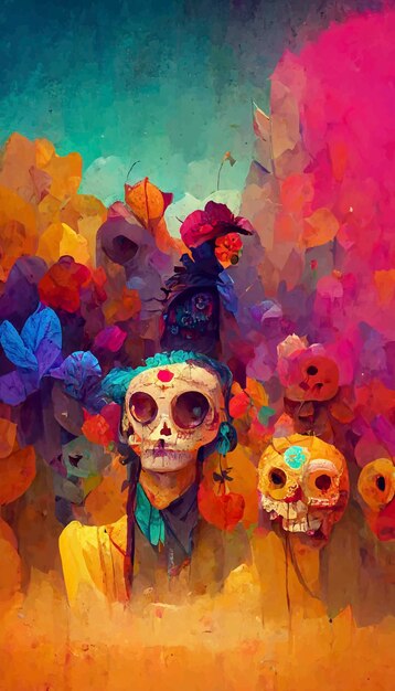 Hermosa ilustración del Día de Muertos