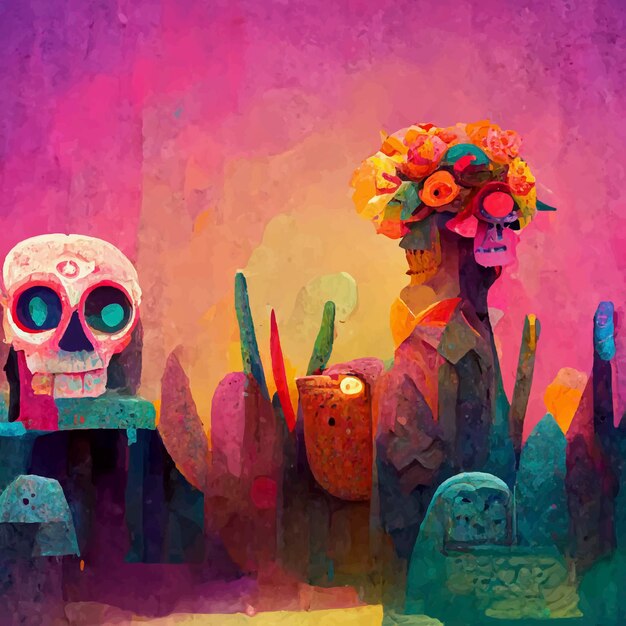 Hermosa ilustración del Día de Muertos