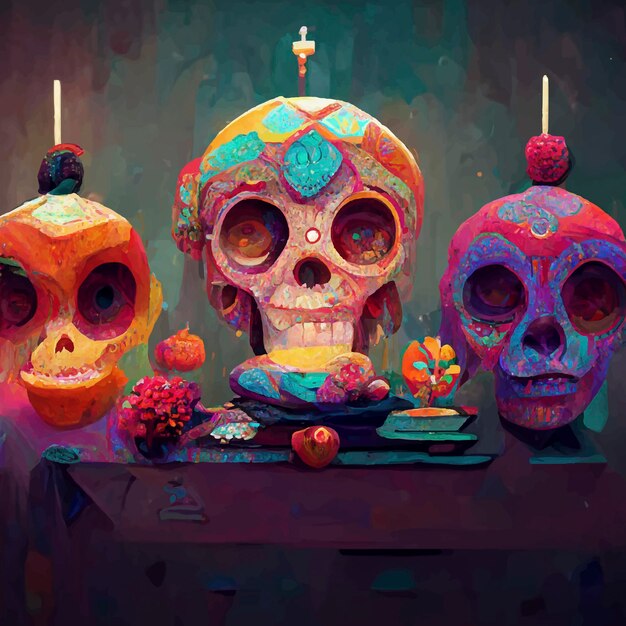 Hermosa ilustración del Día de Muertos