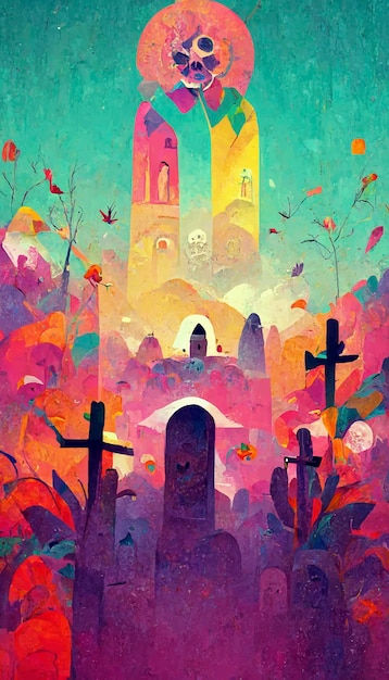 Hermosa ilustración del Día de Muertos