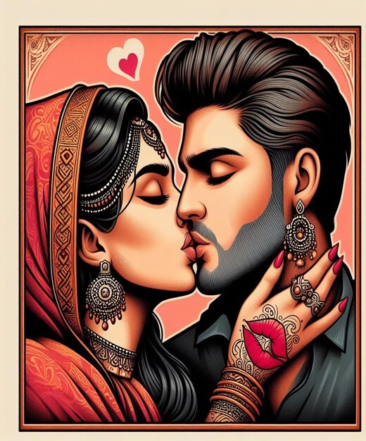 Foto esta hermosa ilustración es generada para el día internacional del beso y el día de san valentín