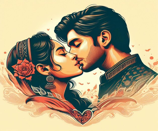 Foto esta hermosa ilustración es generada para el día internacional del beso y el día de san valentín