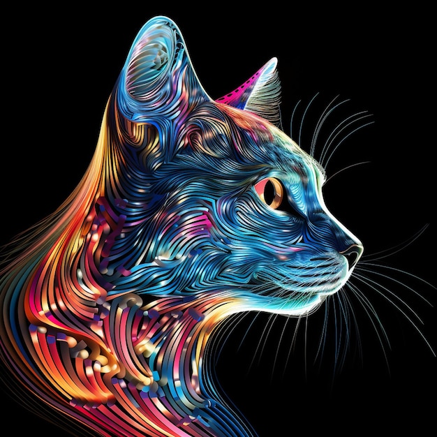 Una hermosa ilustración de un gato