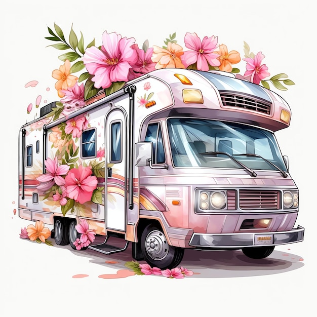 hermosa ilustración de imágenes prediseñadas de transporte RV