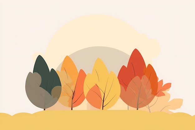 Hermosa ilustración del otoño con esta ilustración vectorial adornada con hojas de naranja vibrantes por Generative AI