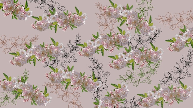 hermosa ilustración de papel tapiz floral