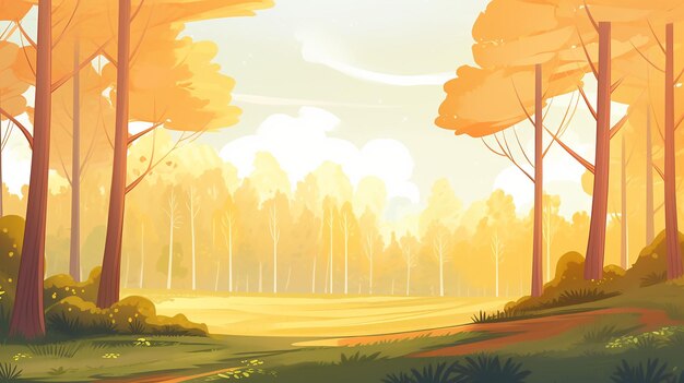 Una hermosa ilustración de la selva de dibujos animados