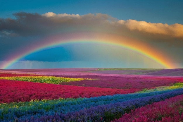 Foto una hermosa imagen con elementos de arco iris