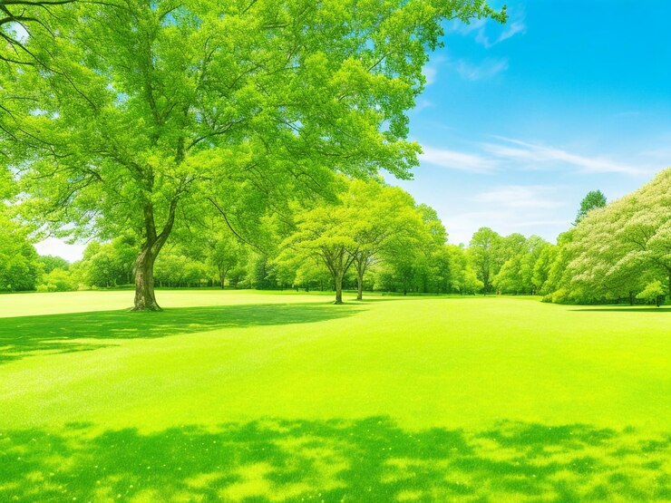 Hermosa imagen de gran formato de una cuidada naturaleza campestre de primavera y verano
