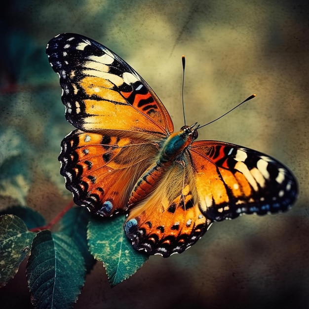 Hermosa imagen de una mariposa colorida