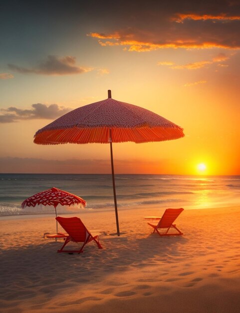 Una hermosa imagen de la playa al atardecer en verano