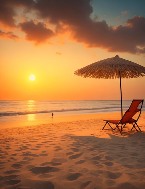 Una hermosa imagen de la playa al atardecer en verano