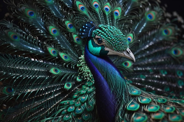 hermosa imagen de plumas de pavo real