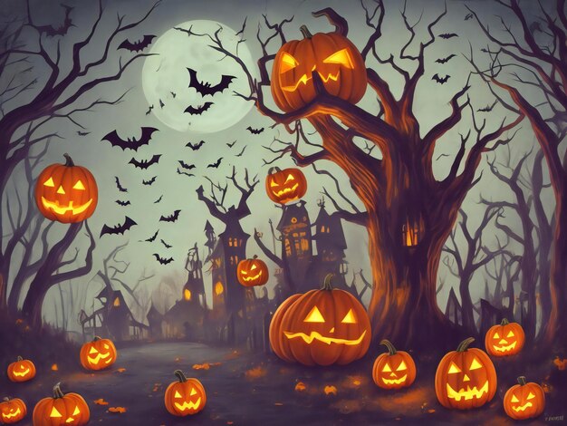 Hermosa imagen de primer plano de Halloween generada por ai