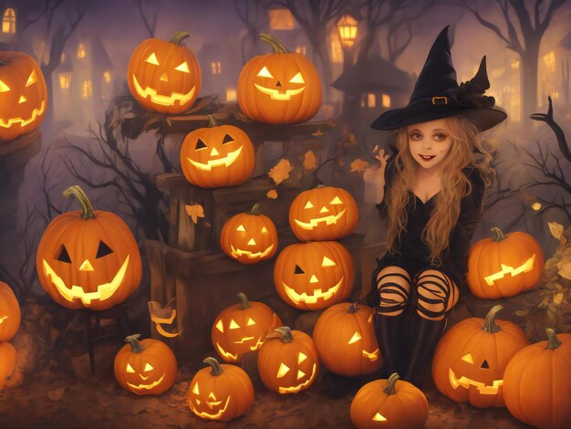 Hermosa imagen de primer plano de Halloween generada por ai