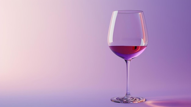 Foto una hermosa imagen de una sola copa de vino llena de vino tinto