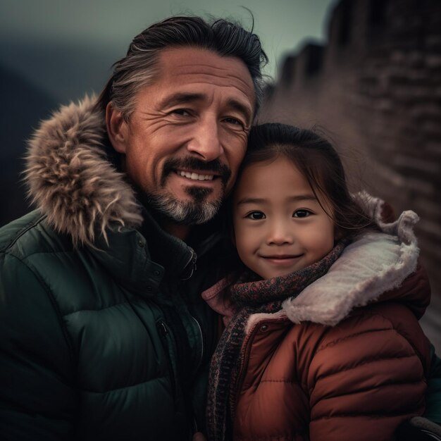 una hermosa imagen de sonrisa de la hija de un padre