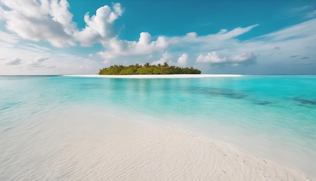 hermosa isla con un océano azul y arena blanca