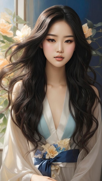 Hermosa joven asiática