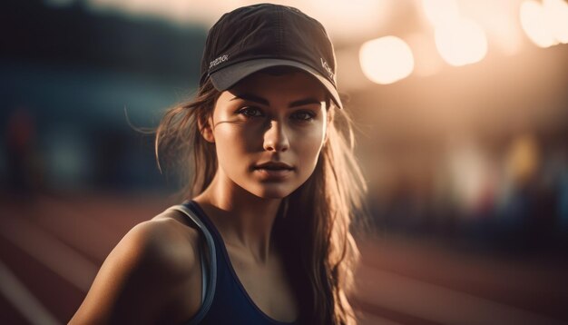 Hermosa joven en el deporte