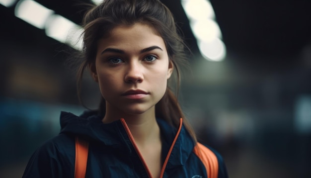 Hermosa joven en el deporte