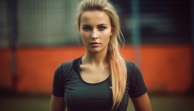 Hermosa joven en el deporte