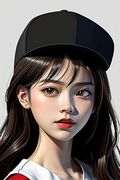 Hermosa joven con sombrero con rasgos faciales exquisitos modelo fondo de pantalla de belleza