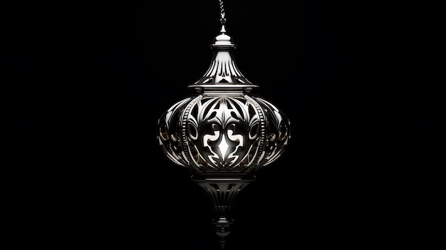 Foto hermosa lámpara árabe aislada sobre fondo blanco y negro