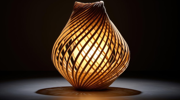 La hermosa lámpara de bambú tejida