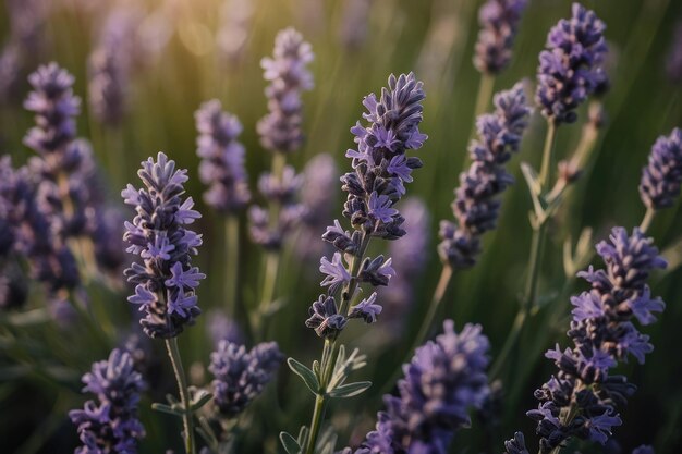 hermosa lavanda en flor creciendo en el campo