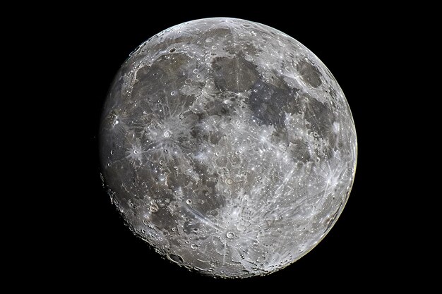 La hermosa luna en un cielo oscuro