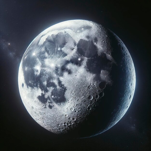 La hermosa luna fotorrealista