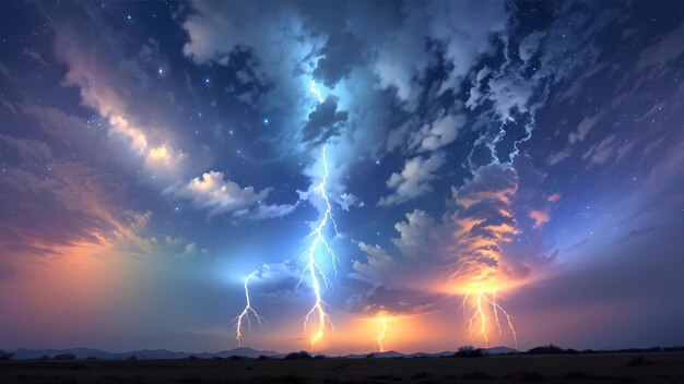 Hermosa y majestuosa escena de trueno para fondo de pantalla.