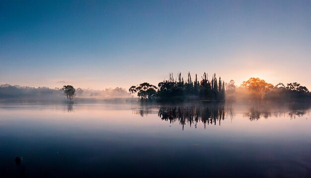 Foto hermosa mañana australiana con lago