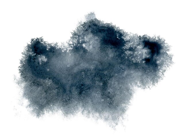 Hermosa mancha de color gris oscuro acuarela abstracta dibujada a mano