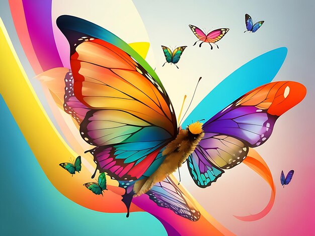 Foto una hermosa mariposa de ilustración de forma abstracta ai generada
