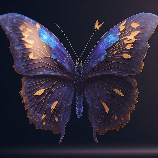 Hermosa mariposa mágica creada con tecnología de IA generativa