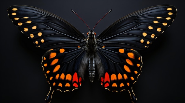 Foto la hermosa mariposa monarca negra