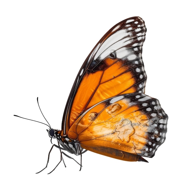 Hermosa mariposa volando primer plano Fondo aislado transparente AI