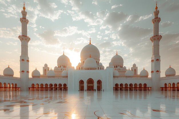 hermosa mezquita contra una pura atmósfera serena y divina fotografía profesional