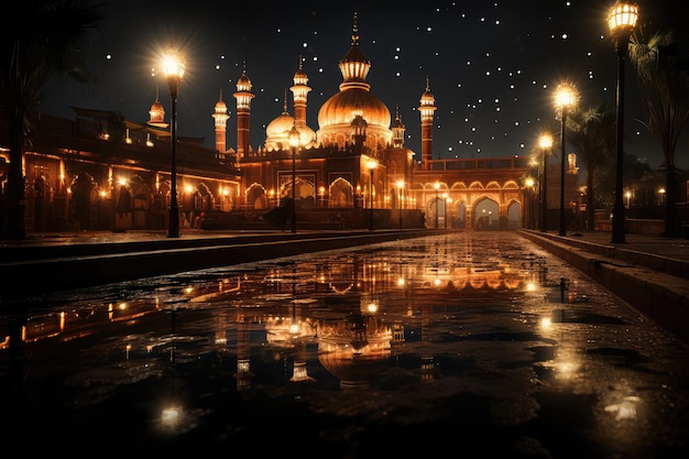 una hermosa mezquita para jummah mubarak fotografía publicitaria profesional Generado por IA