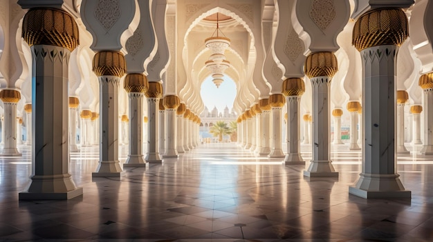 Hermosa mezquita en el mundo AI generativa