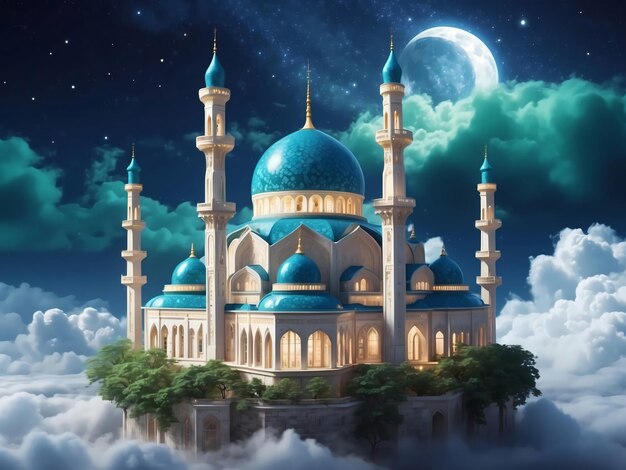 hermosa mezquita sobre las nubes_13