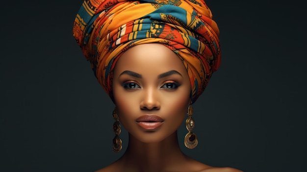 Hermosa mujer africana con estilo generada por IA