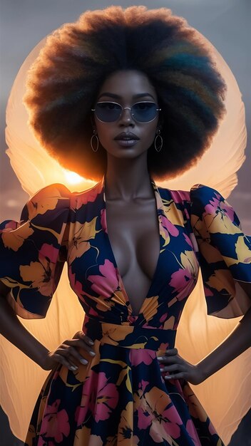 Una hermosa mujer afro.
