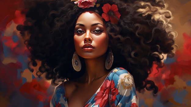 Hermosa mujer afroamericana