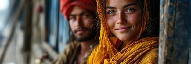 Foto hermosa mujer india joven feliz con imagen de fondo