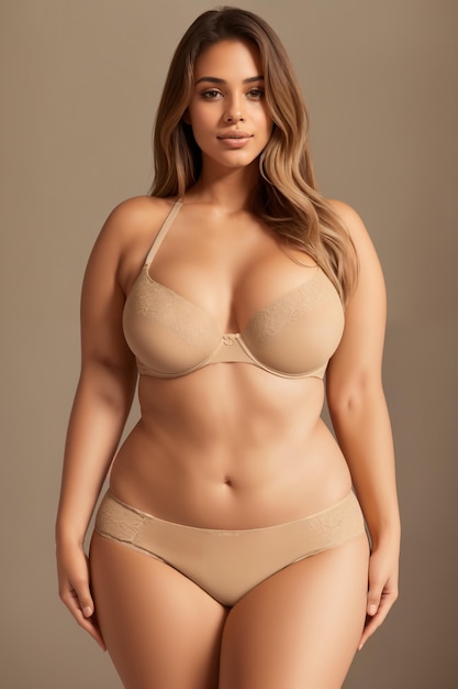 hermosa mujer modelo más tamaño cuerpo positividad